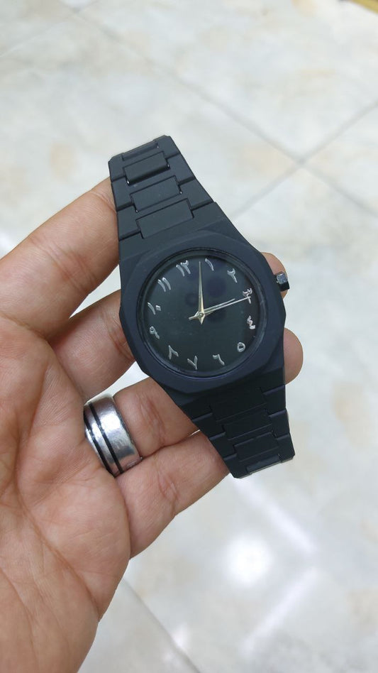 full carbon watch Arabic dial